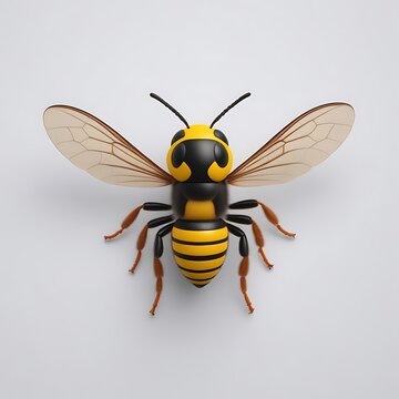 Bee 3D sticker vector Emoji icon illustration, funny little animals, bee on a white background