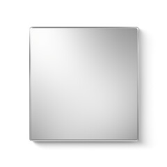 Silver square isolated on white background 