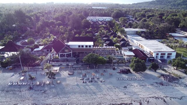 Aerial Gili Trawangan Island Lombok Indonesia