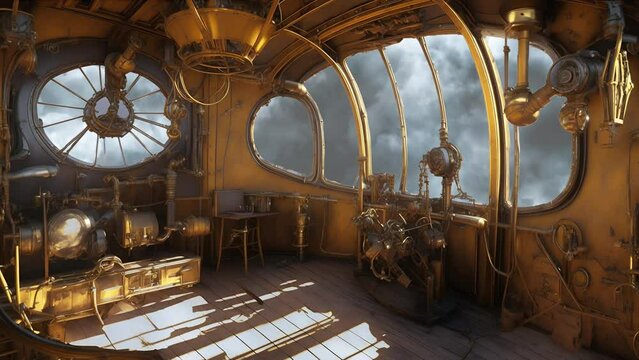 Twitch Streamer Background of a Steampunk Airship