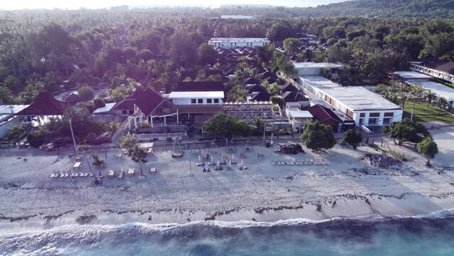 Aerial Gili Trawangan Island Lombok Indonesia