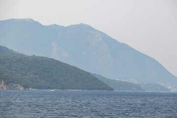 Panoramic view of coastline of Lefkada, Greece