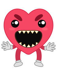 Kids Valentine's Day Heart Monster Illustration