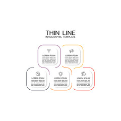 Presentation business infographic template with 5 options and icons.