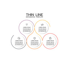 Presentation business infographic template with 5 options and icons.