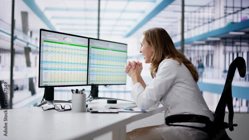 Canvas Prints unhappy medical doctor doing spreadsheet codes