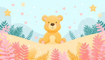 Hand drawn baby announcement background