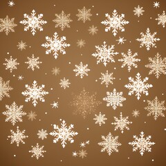 Tan christmas card with white snowflakes vector illustration