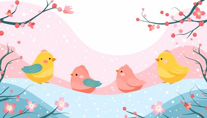 Hand drawn baby announcement background