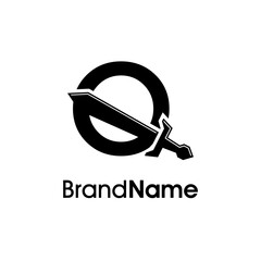 Simple, Modern and Bold Initial Q Sword Logo.