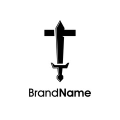 Simple, Modern and Bold Initial T Sword Logo.