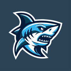 Obraz premium Ferocious Shark Vector Sports Mascot Logo: Dominant Athletic Emblem for Teams