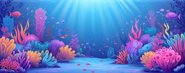 Fototapeta na wymiar Enchanted Undersea Kingdom Hand-Drawn Vector Illustration of the Mythical Atlantis with Cinematic Realism - Ideal for Screen Backgrounds and Wallpaper Art