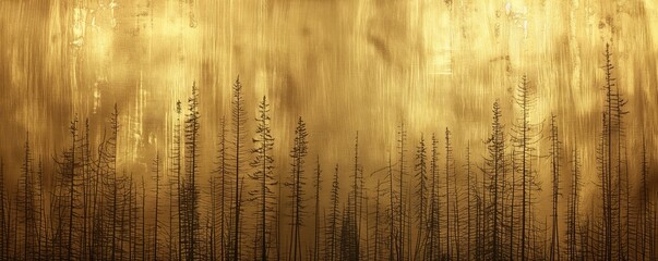 Obraz premium Golden Jungle Fusion Artistic Wallpaper with Real Jungle Imagery and Faux Gold Leaf Texture for Creative Arts and Home Decor