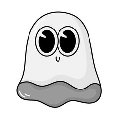 Cute ghost cartoon cartoon character icon.