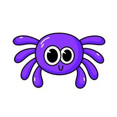 Halloween spider cartoon character icon.