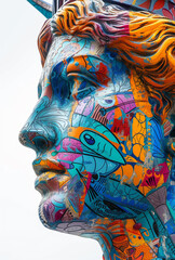 Obraz premium graffity statue