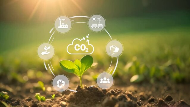 Net zeroemission concept. 2050.The transitions towards 2050 towards net zero, carbon neutral and net zero. Greenhouse gas emissions , global warming . The target of 2050. Generative AI