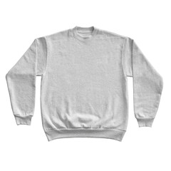 Blank Long Sleeve Sweatshirt Color Heather Grey View Template Mockup on Transparent Background