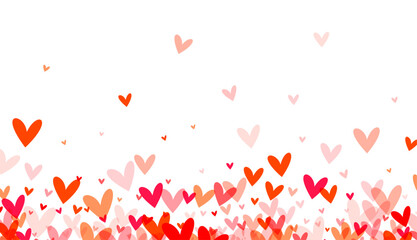 vibrant rise of hearts in varying shades of pink and red from the bottom