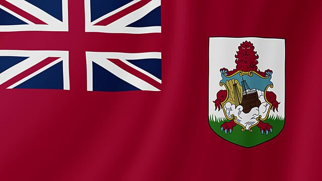 Bermuda Waving Flag. Realistic Flag Animation.
