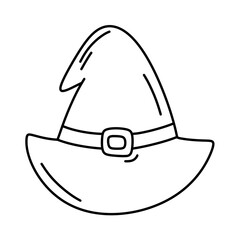 Witch hat for halloween line Icon.