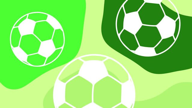 Wiggly soccer ball abstract background animation