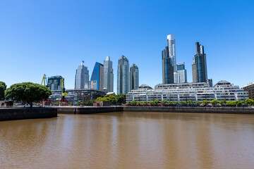 Naklejka premium Puerto Madero, architecture of modern buildings, revitalized place and much visited by tourists