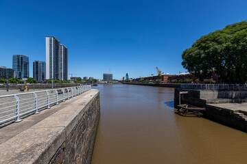 Puerto Madero, architecture of modern buildings, revitalized place and much visited by tourists