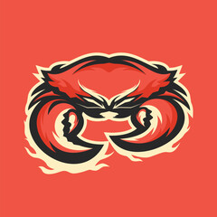 Crab mscot logo sport animal illustration