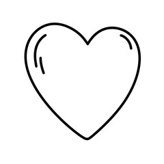 Doodle heart symbol love line icon.