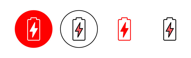 Battery icon set illustration. battery charging sign and symbol. battery charge level