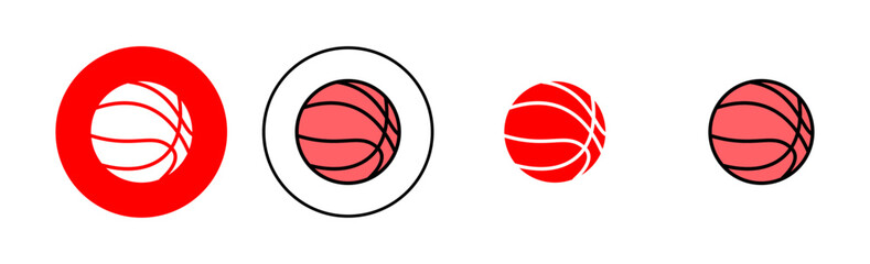 Fototapeta premium Basketball icon set illustration. Basketball ball sign and symbol