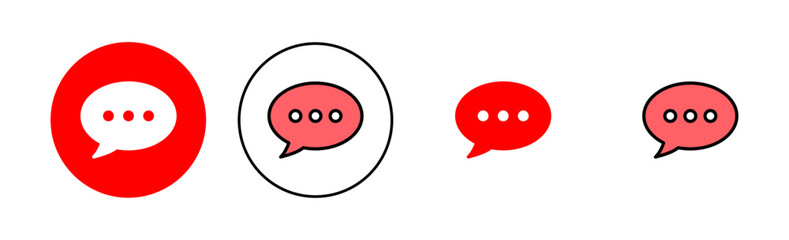 Chat icon set illustration. speech bubble sign and symbol. comment icon. message