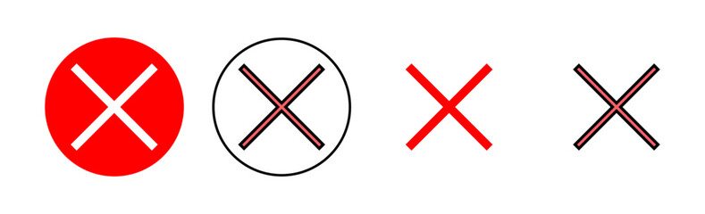 Close icon set illustration. Delete sign and symbol. cross sign