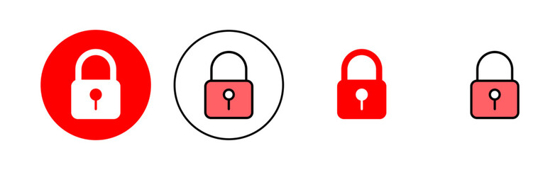 Lock icon set illustration. Padlock sign and symbol. Encryption icon. Security symbol