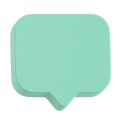 Chat Square 3D Icon Illustration