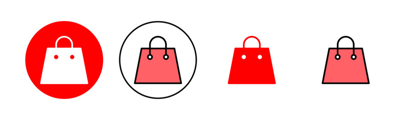 Shopping bag icon set illustration. shopping sign and symbol