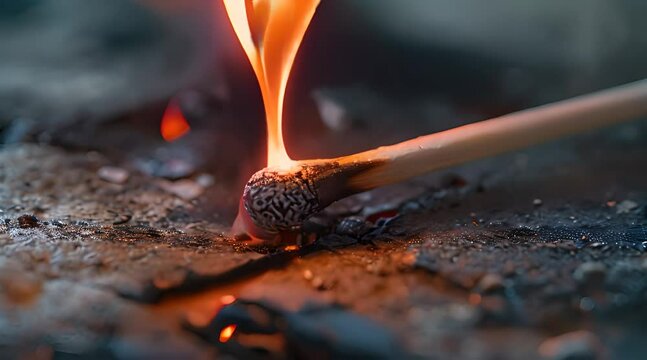 a lit matchstick with smoke coming out of it