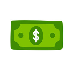 Dollar banknote flat icon.