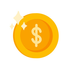 Golden dollar coin icon