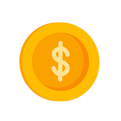 Golden dollar coin icon