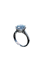 A large diamond ring is beautifully placed.