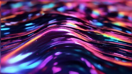 サイバーパンクな背景、液体にネオン照明が反射している｜Cyberpunk background with neon lighting reflecting in liquid. Generative AI - obrazy, fototapety, plakaty