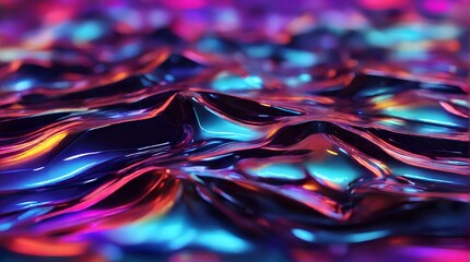 サイバーパンクな背景、液体にネオン照明が反射している｜Cyberpunk background with neon lighting reflecting in liquid. Generative AI - obrazy, fototapety, plakaty