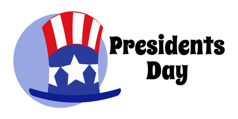 Presidents Day, simple horizontal poster or banner design about the third Monday of February