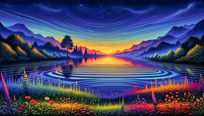 Fototapeta premium landscape with mountains