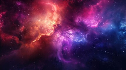 A stunning view of a colorful space galaxy cloud nebula, captivating cosmic beauty. Ai Generated