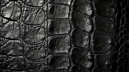 Reptilian elegance meets texture in a background of black leather, Ai Generated.