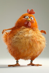 Obraz premium Chubby cute furry chicken.